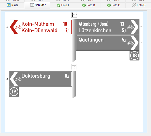 Schildervorschau im Standortdialog