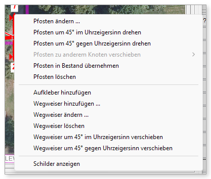 Rechtsklick auf einen Wegweiser