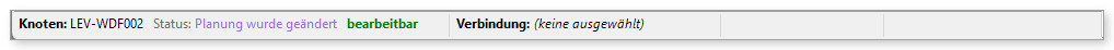 Statuszeile mit ausgewähltem Knoten
