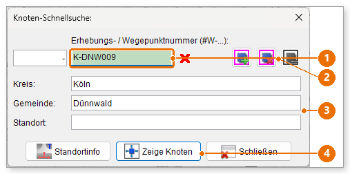 Knoten-Schnellsuche