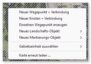 Rechtsklick auf eine freie Stelle