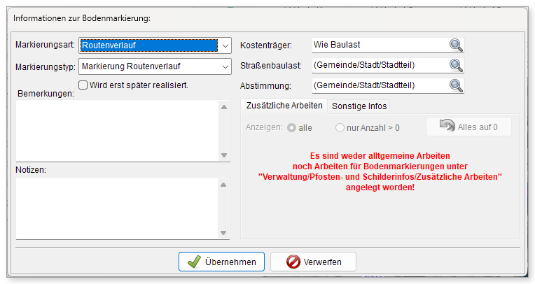 Informationen zur Bodenmarkierung