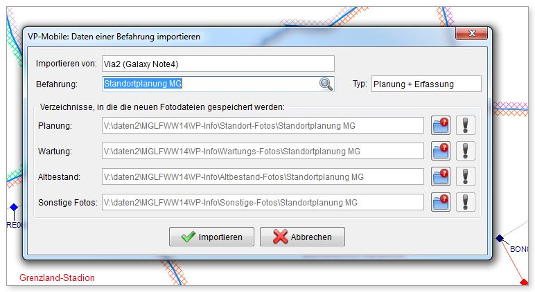 Daten einer Befahrung importieren (frühere Programmversion)