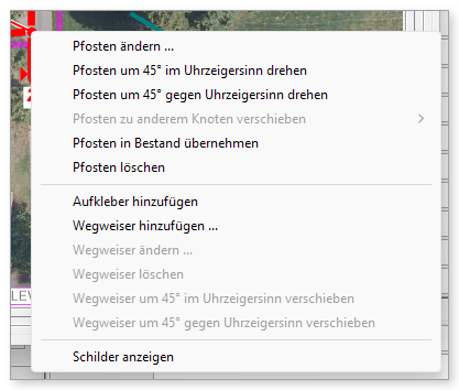 Rechtsklick auf den Pfosten