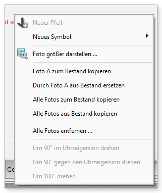 Kontextmenü eines Fotos